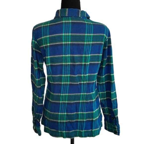 Patagonia Women’s Blue Green Plaid Flannel Button Down Shirt, Size 8, Pre-owned - Picture 2 of 5
